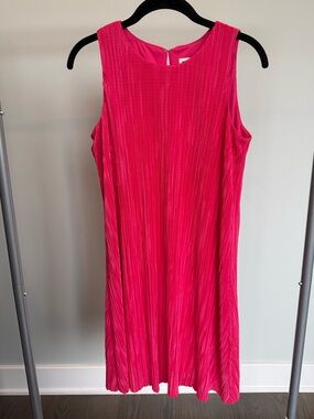 NWT Anne Klein Hot Pink Shift Midi Dress XS